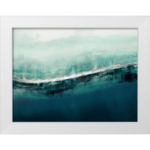 Flowing Cerulian White Modern Wood Framed Art Print by Messina, Jake