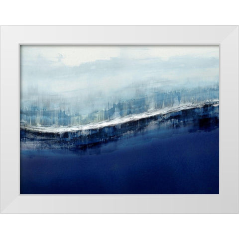 Flowing Indigo White Modern Wood Framed Art Print by Messina, Jake