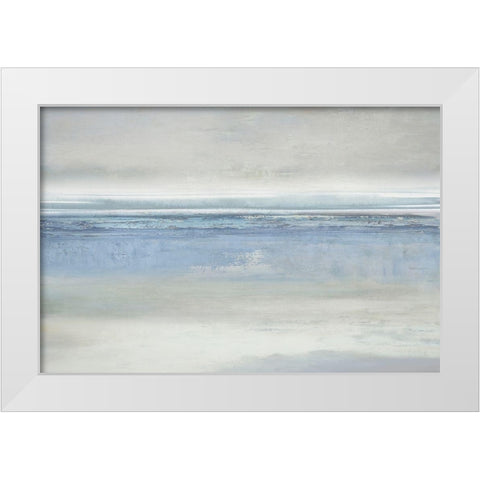 Blue Reflections White Modern Wood Framed Art Print by Messina, Jake