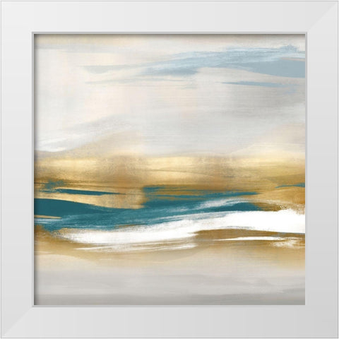Gold Rush Teal II White Modern Wood Framed Art Print by Messina, Jake