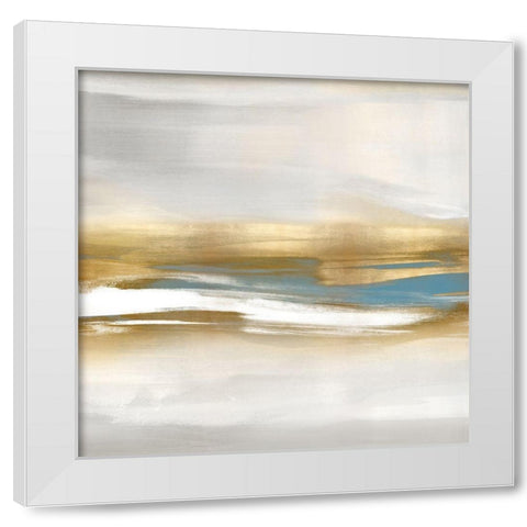 Highlight Gold and Teal II White Modern Wood Framed Art Print by Messina, Jake