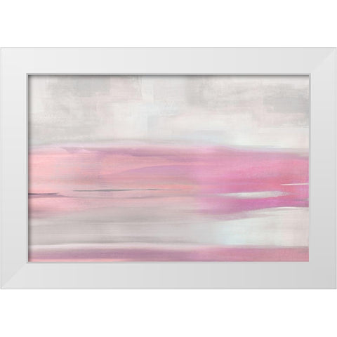 Pink Blush Stroke White Modern Wood Framed Art Print by Messina, Jake