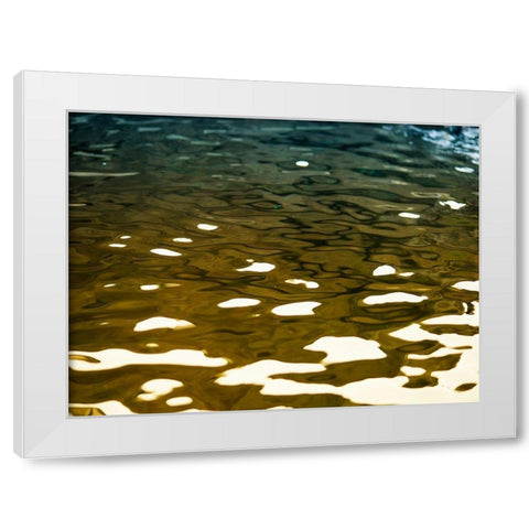 Water Reflections White Modern Wood Framed Art Print by Plank, Savanah