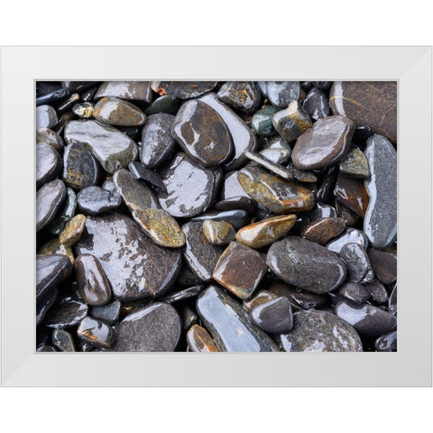 Beach rock detail White Modern Wood Framed Art Print by Plank, Savanah
