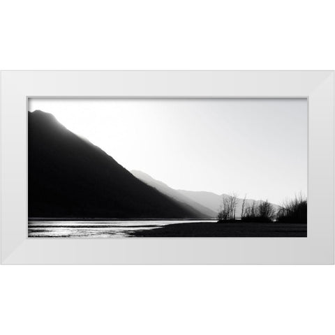 BandW glacial river White Modern Wood Framed Art Print by Plank, Savanah