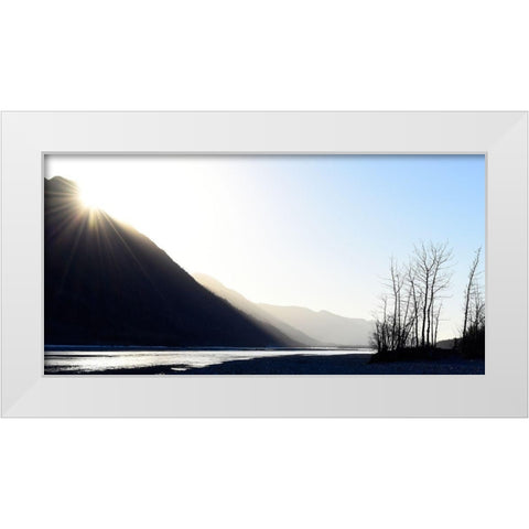 Knik River White Modern Wood Framed Art Print by Plank, Savanah