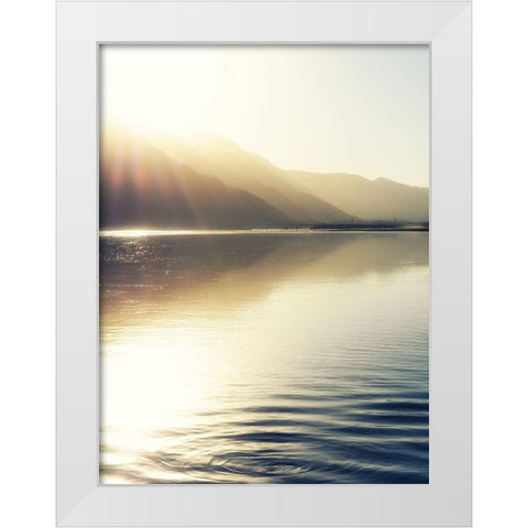 Knik River scenic White Modern Wood Framed Art Print by Plank, Savanah