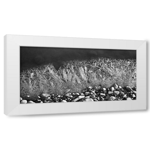 Frozen Rivers Edge White Modern Wood Framed Art Print by Plank, Savanah