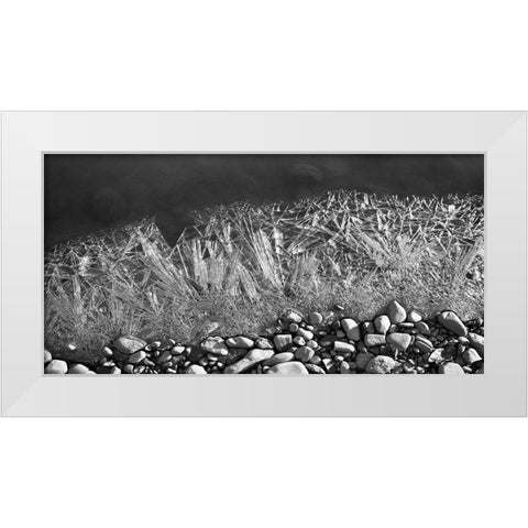 Frozen Rivers Edge White Modern Wood Framed Art Print by Plank, Savanah