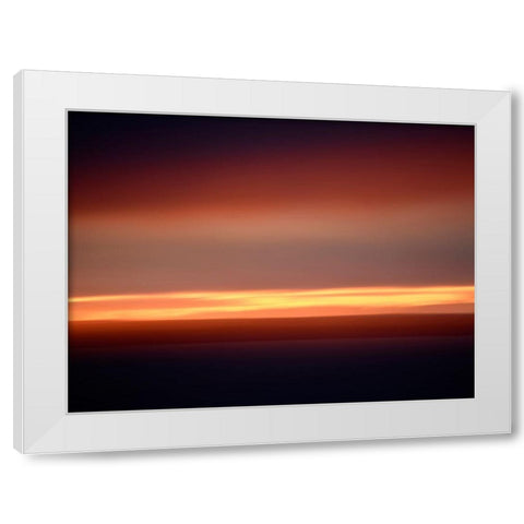 Abstract Sunset White Modern Wood Framed Art Print by Plank, Savanah