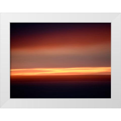 Abstract Sunset White Modern Wood Framed Art Print by Plank, Savanah