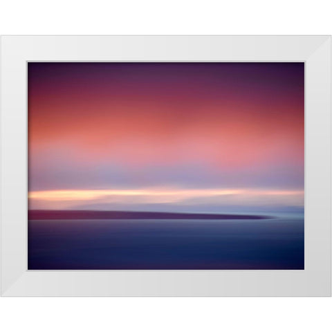 Abstract Sunset White Modern Wood Framed Art Print by Plank, Savanah