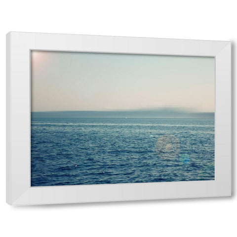 Ocean abstract White Modern Wood Framed Art Print by Plank, Savanah