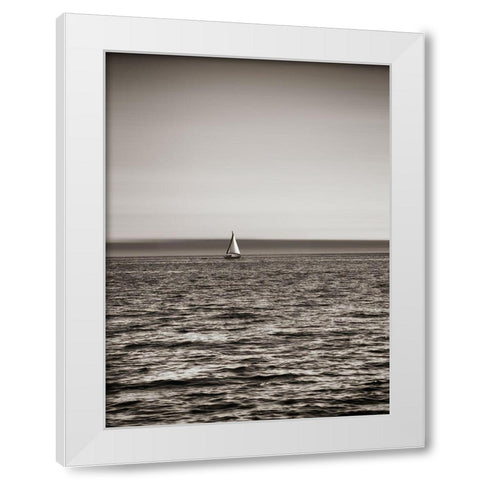 USA, Seattle, sailboat in Elli White Modern Wood Framed Art Print by Plank, Savanah