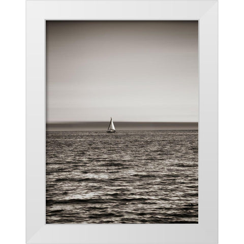 USA, Seattle, sailboat in Elli White Modern Wood Framed Art Print by Plank, Savanah