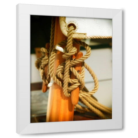 Sailboat cleat White Modern Wood Framed Art Print by Plank, Savanah