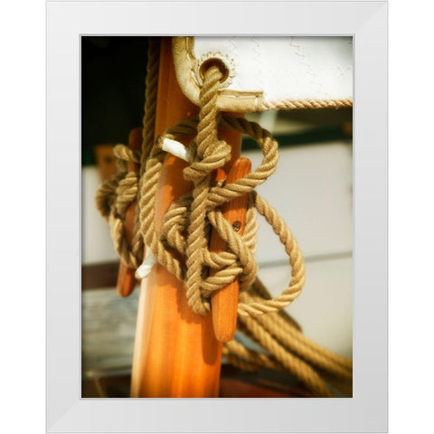 Sailboat cleat White Modern Wood Framed Art Print by Plank, Savanah