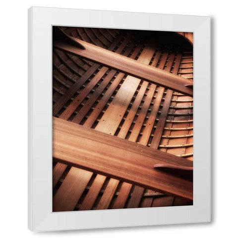 Wooden boat interior White Modern Wood Framed Art Print by Plank, Savanah