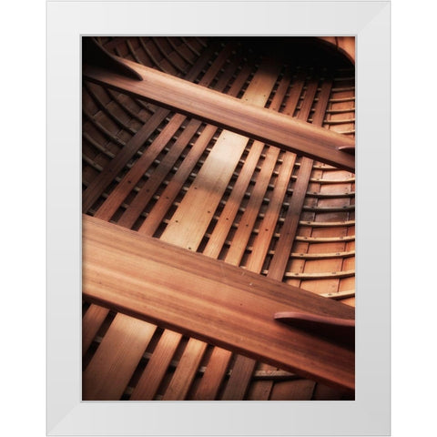 Wooden boat interior White Modern Wood Framed Art Print by Plank, Savanah