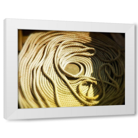 Boat line coiled White Modern Wood Framed Art Print by Plank, Savanah