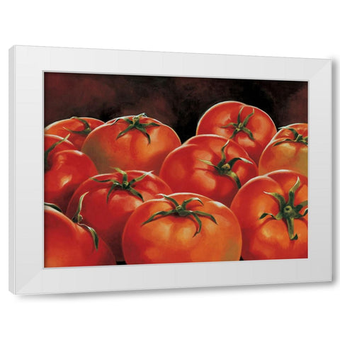 Pomodori White Modern Wood Framed Art Print by Mottinelli, Stefania