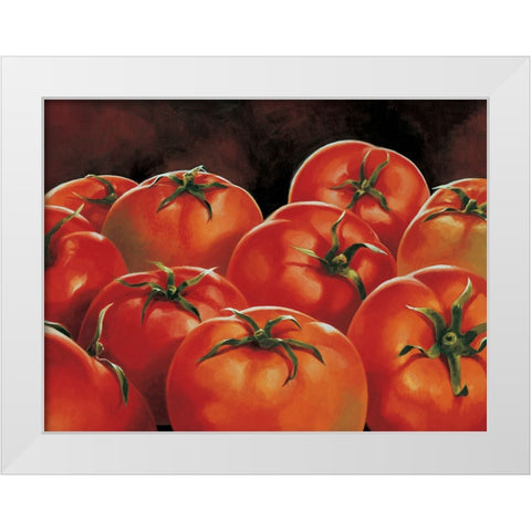 Pomodori White Modern Wood Framed Art Print by Mottinelli, Stefania