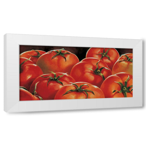 Pomodori White Modern Wood Framed Art Print by Mottinelli, Stefania