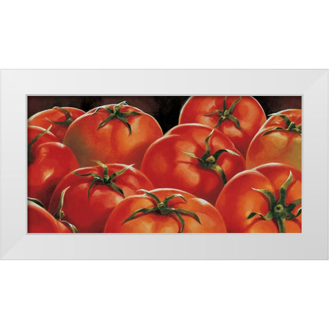 Pomodori White Modern Wood Framed Art Print by Mottinelli, Stefania