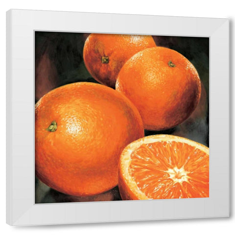 Arance White Modern Wood Framed Art Print by Mottinelli, Stefania