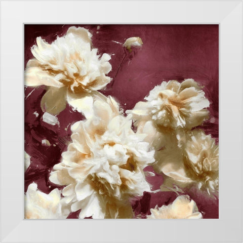 Peonies II White Modern Wood Framed Art Print by Sullivan, Shawna