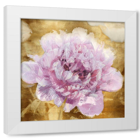 Solo Pink on Gold I White Modern Wood Framed Art Print by Sullivan, Shawna