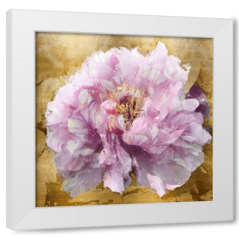 Solo Pink on Gold II White Modern Wood Framed Art Print by Sullivan, Shawna