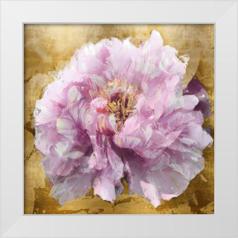 Solo Pink on Gold II White Modern Wood Framed Art Print by Sullivan, Shawna