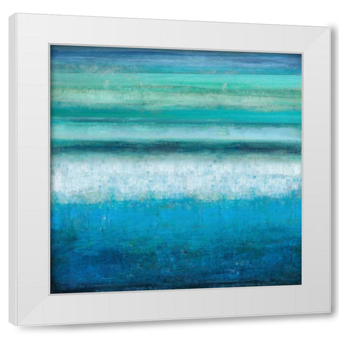 Aqua Tranquility White Modern Wood Framed Art Print by Hamilton, Taylor