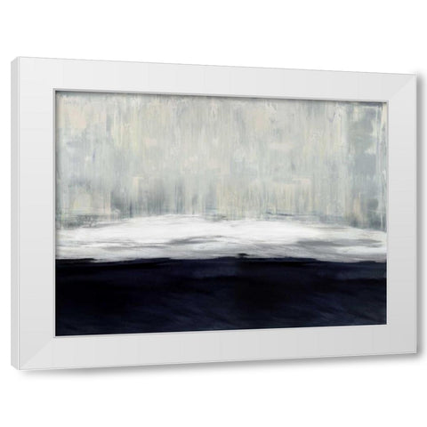 White on Blue White Modern Wood Framed Art Print by Hamilton, Taylor