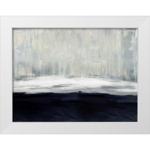White on Blue White Modern Wood Framed Art Print by Hamilton, Taylor