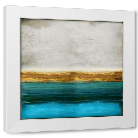 Gold onTurquoise White Modern Wood Framed Art Print by Hamilton, Taylor