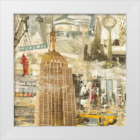 In New York City White Modern Wood Framed Art Print by Burke, Tyler