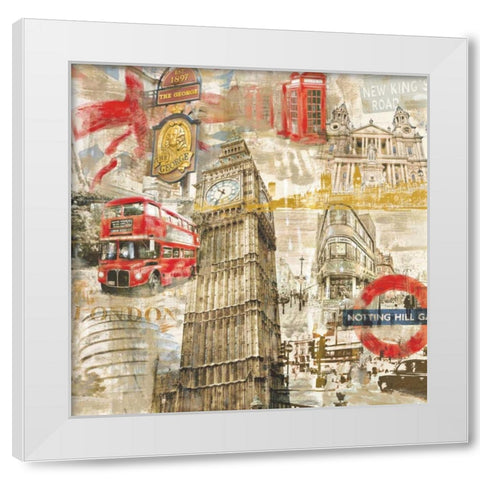 In London White Modern Wood Framed Art Print by Burke, Tyler