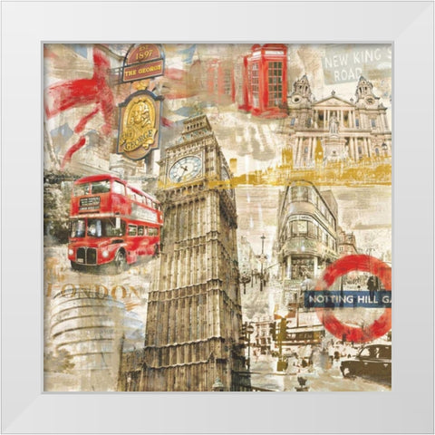 In London White Modern Wood Framed Art Print by Burke, Tyler