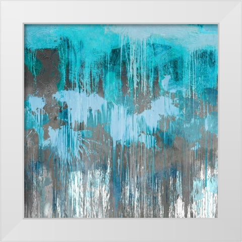 Unleashed Aqua White Modern Wood Framed Art Print by Conley, Tom