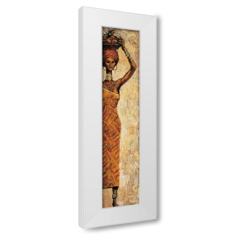 African Woman II White Modern Wood Framed Art Print by Halley, Terence
