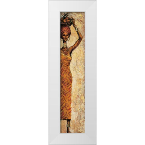 African Woman II White Modern Wood Framed Art Print by Halley, Terence