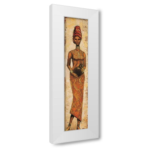 African Woman III White Modern Wood Framed Art Print by Halley, Terence