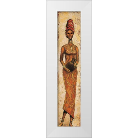 African Woman III White Modern Wood Framed Art Print by Halley, Terence