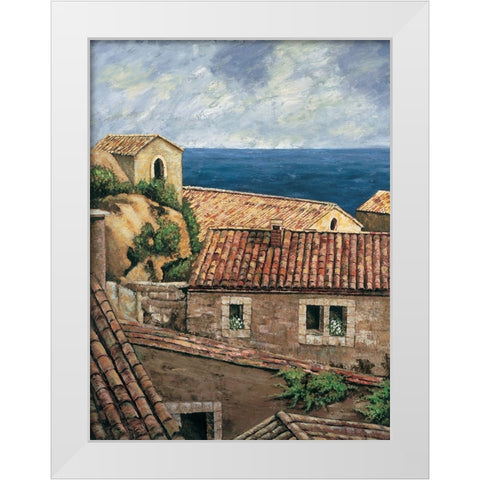 Coastal Village II White Modern Wood Framed Art Print by Young, Thomas
