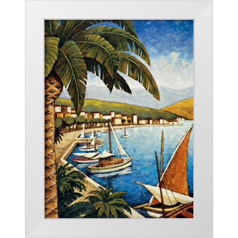 Cote d Azur I White Modern Wood Framed Art Print by Young, Thomas