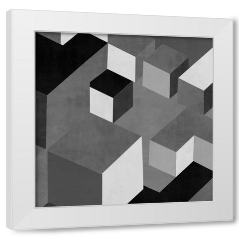 Cubic in Grey I White Modern Wood Framed Art Print by Simmons, Todd