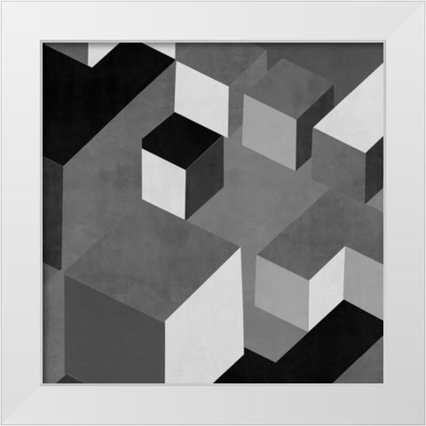 Cubic in Grey I White Modern Wood Framed Art Print by Simmons, Todd