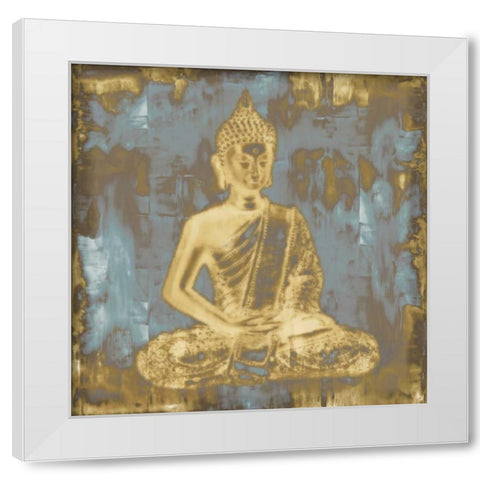 Meditating Buddha White Modern Wood Framed Art Print by Bray, Tom